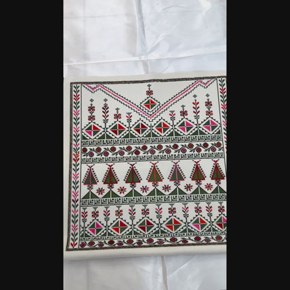 Cushion Cover Set of 2 – Palestinian Tatreez – 18×18 in – Olive Blossom