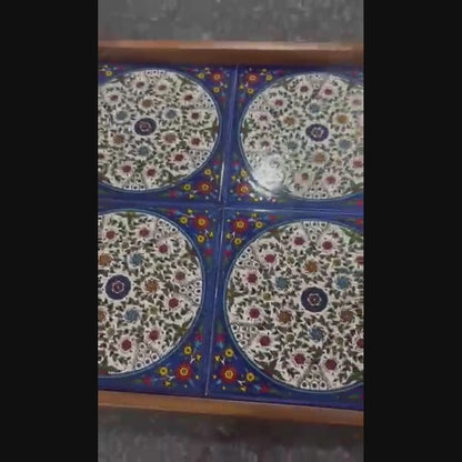 Plateau alimentaire palestinien carré 30x30x3 cm