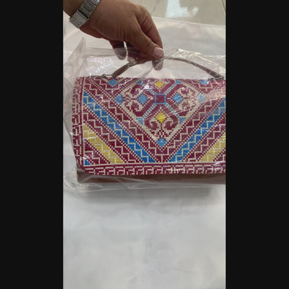 Palestinian Tatreez Crossbody Bag – Handmade Embroidered Shoulder Purse