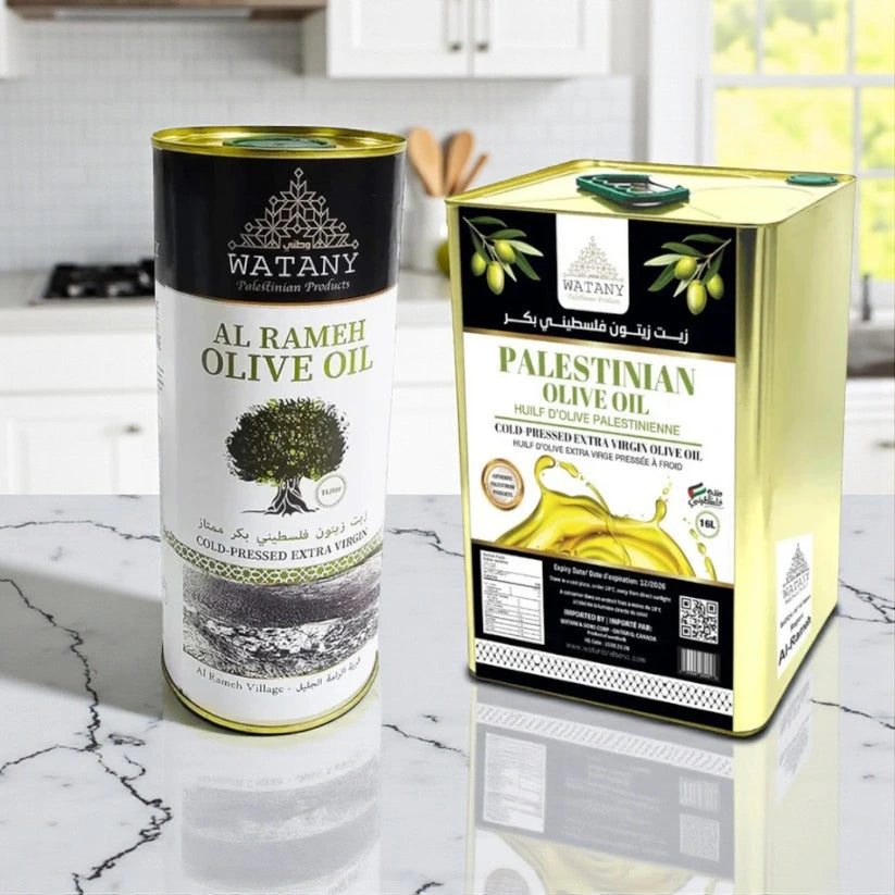 Huile d'olive palestinienne d'Al Rameh – Huile d'olive extra vierge WATANY