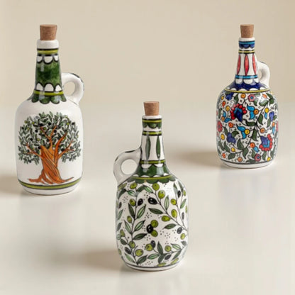 Large Ceramic Oil Bottle 12×12×25 cm – Handmade Olive Oil Dispenser & Kitchen Accessories Decor