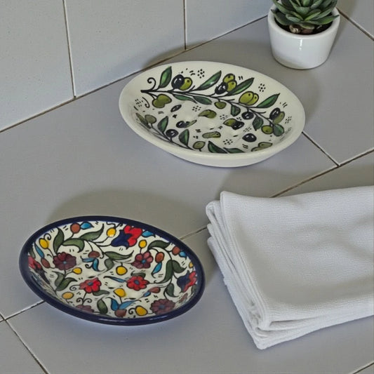 Soap Holder Ceramic (11 cm× 14.3 cm× 3 cm)