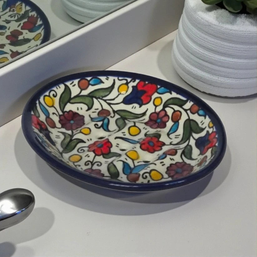 Soap Holder Ceramic (11 cm× 14.3 cm× 3 cm)