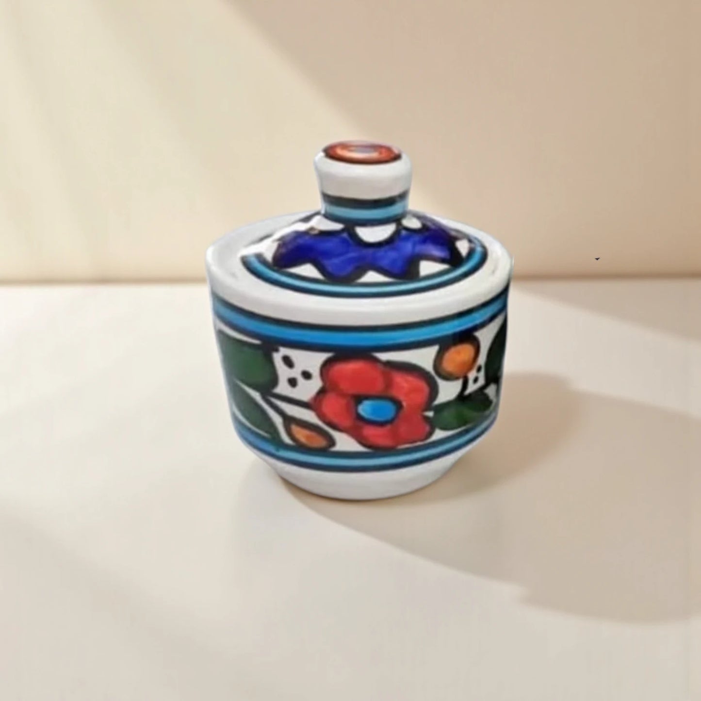 Ceramic Sugar Bowl with lid - Small ( 7cm )