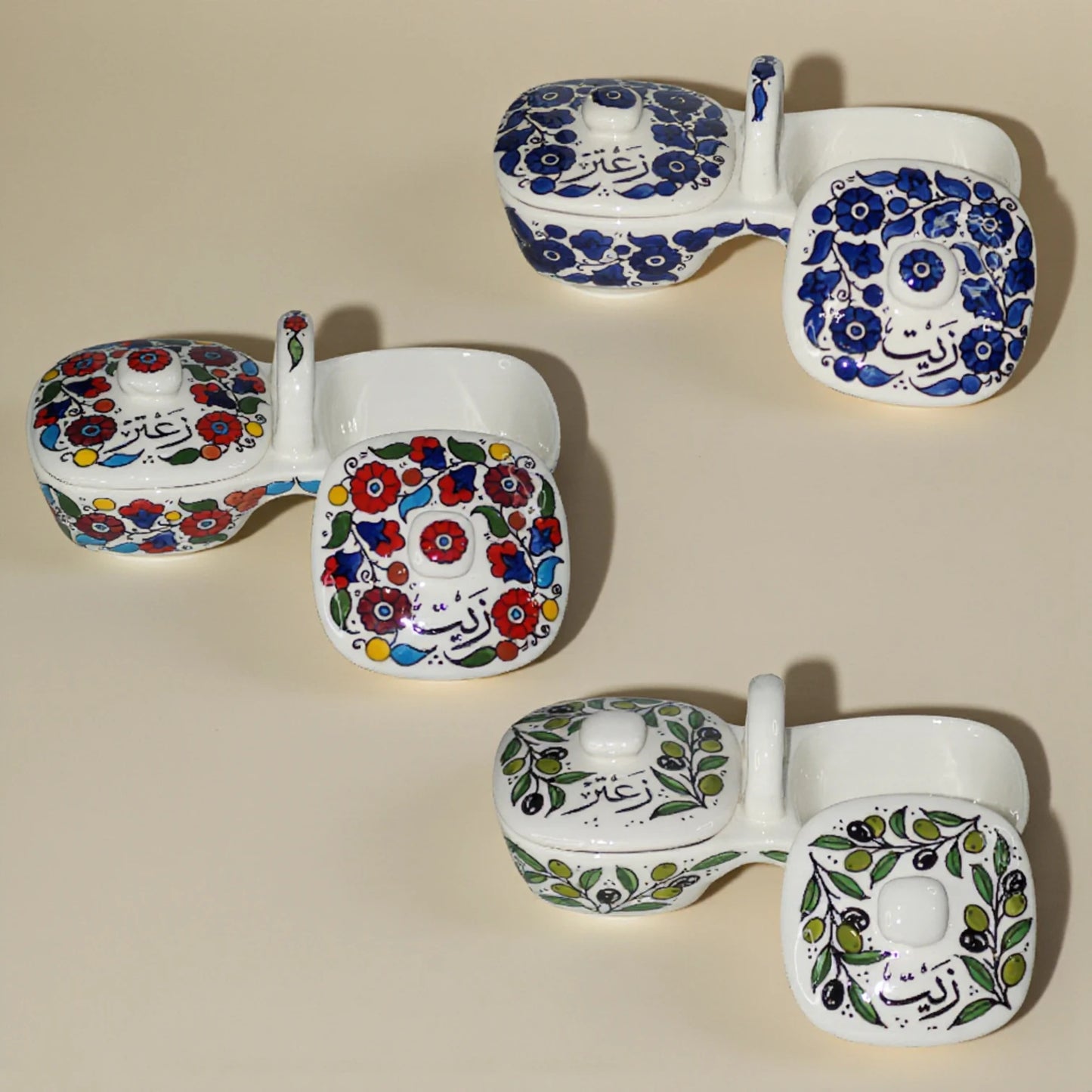 Olive Oil and Zaatar Plates Set 12×11.5×23.5 cm