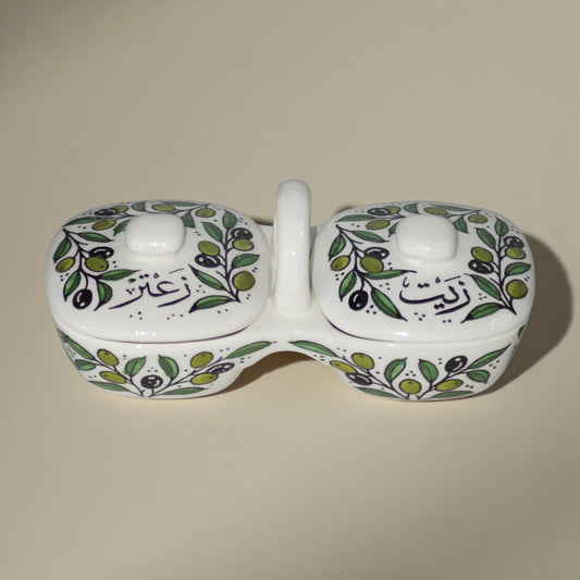 Olive Oil and Zaatar Plates Set 12×11.5×23.5 cm