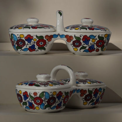 Ensemble d'assiettes à huile d'olive et zaatar 12×11,5×23,5 cm