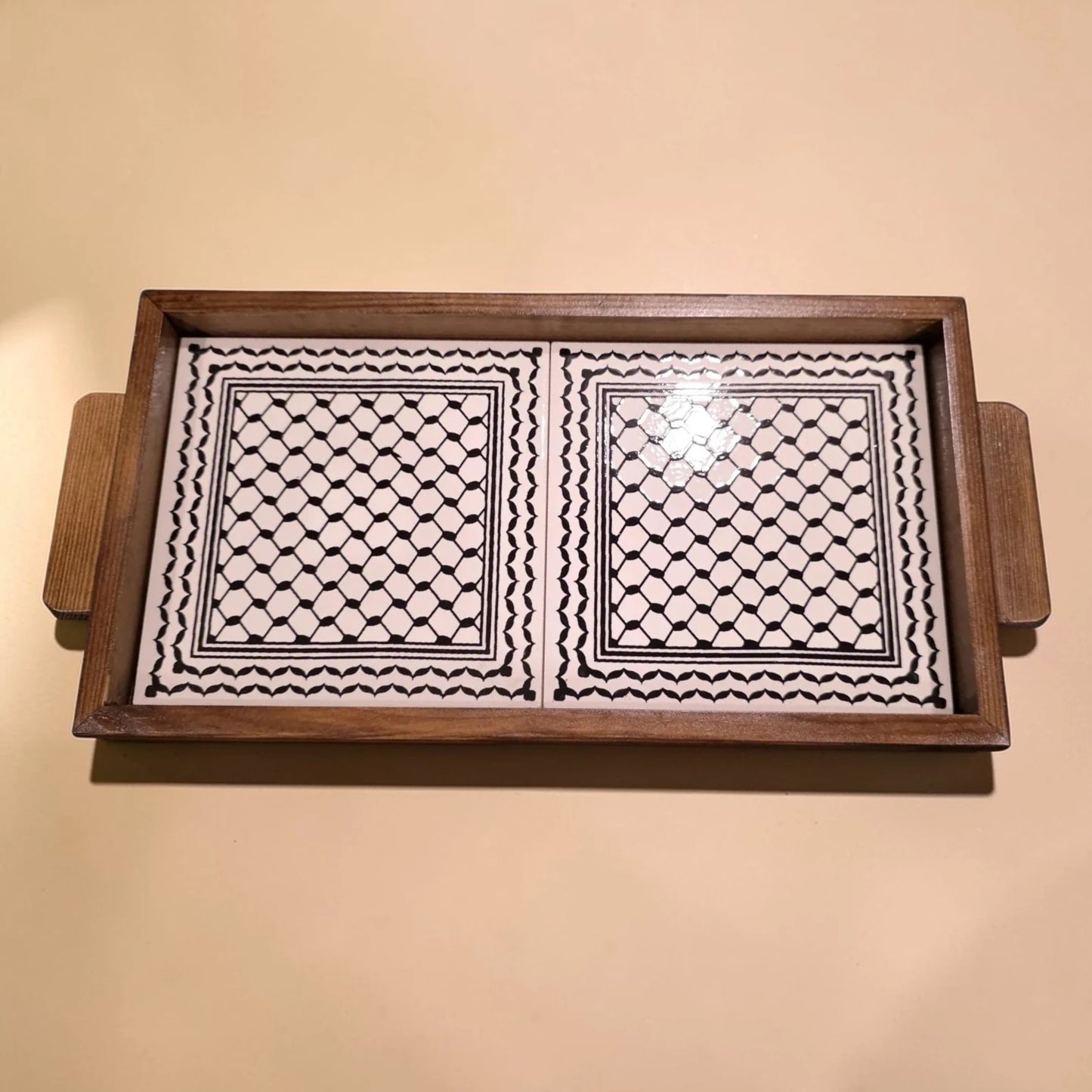 Palestinian Keffiyeh Coffee Bundle with Rectangle Tray
