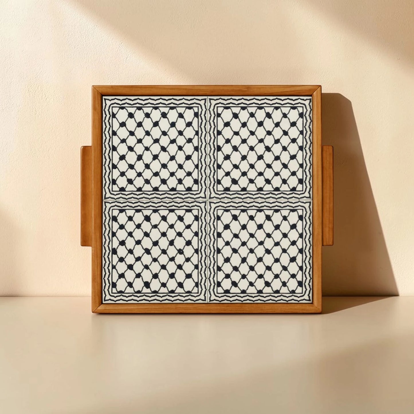 Palestinian Keffiyeh Arabic Coffee Bundle with Square Tray