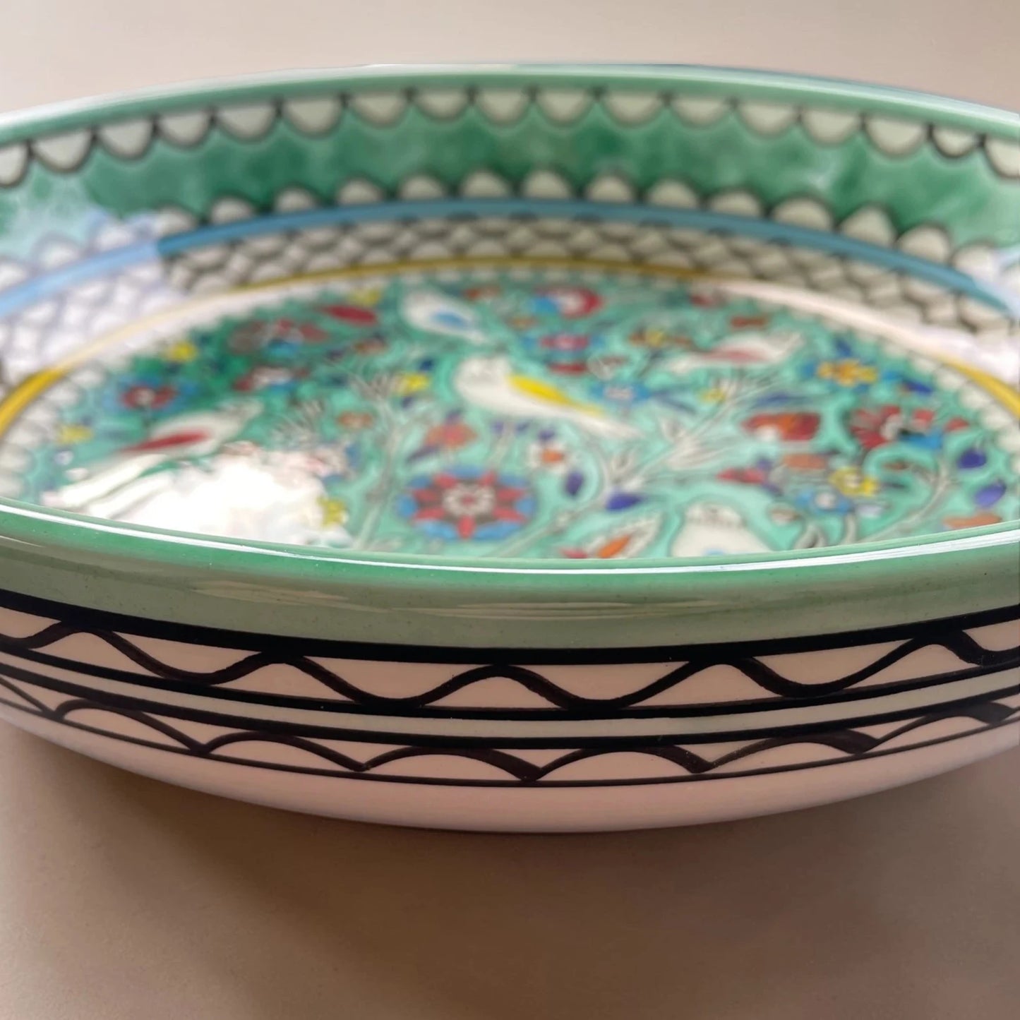 Janna Ceramic Bowl – Floral Serving, Salad & Pasta Bowl, Decorative Mediterranean Tableware (23cm, 28cm, 35cm) (Copy) (Copy)