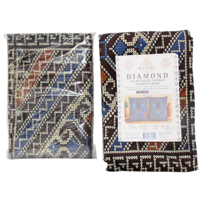 Cushion Cover Set of 2 – Palestinian Tatreez – 18×18 in – Diamond
