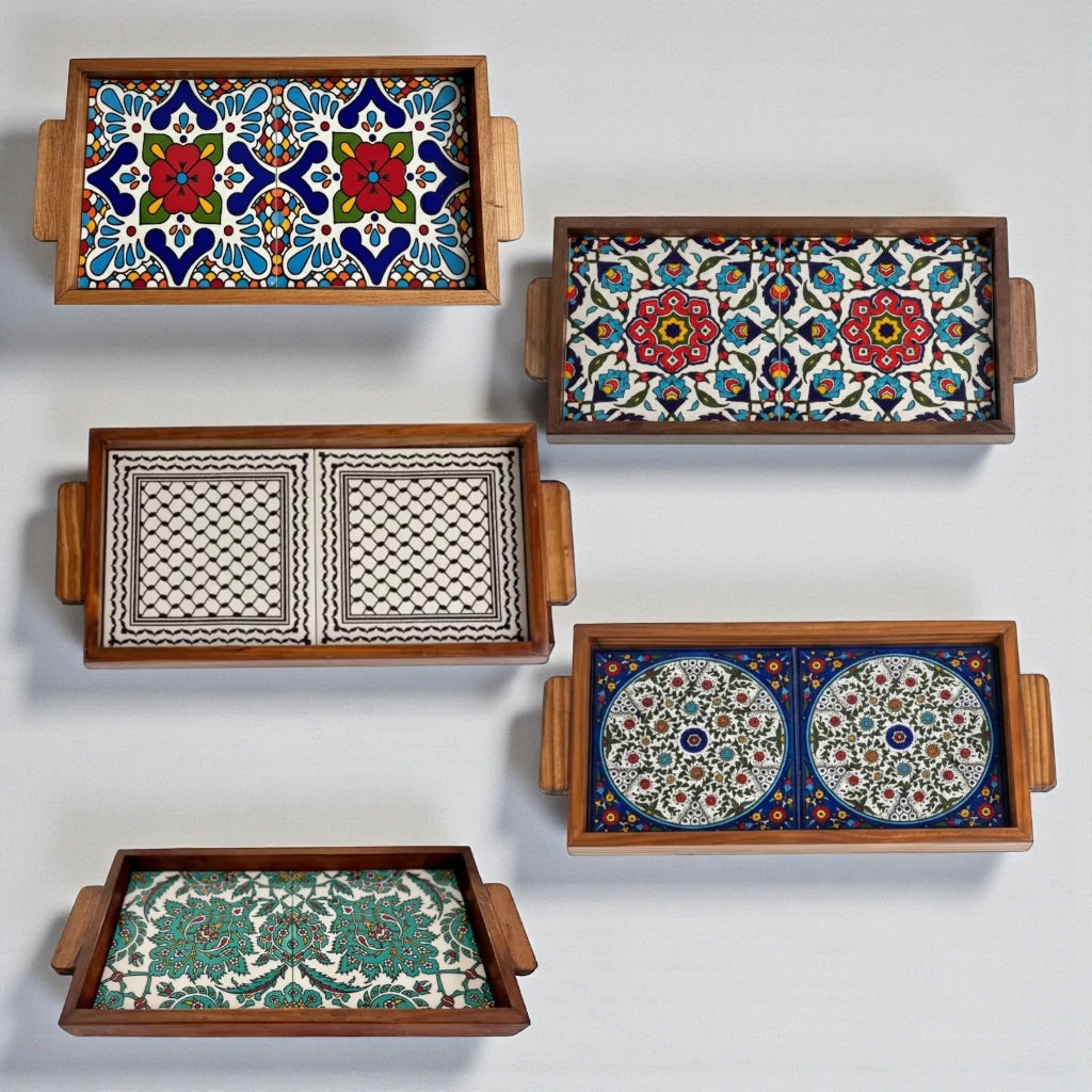 Plateau alimentaire rectangulaire palestinien 15x30x3 cm