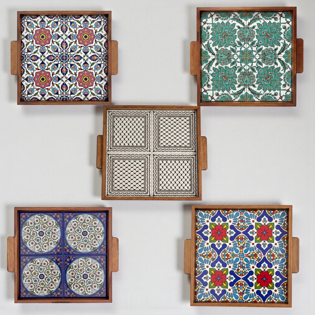 Plateau alimentaire palestinien carré 30x30x3 cm